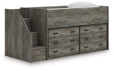 Elite Furniture Outlet - Ashley Furniture - Frandern Twin Loft Bed with Drawer Storage - Twin Loft Bed with Drawer Storage / Warm Gray - B4480B26