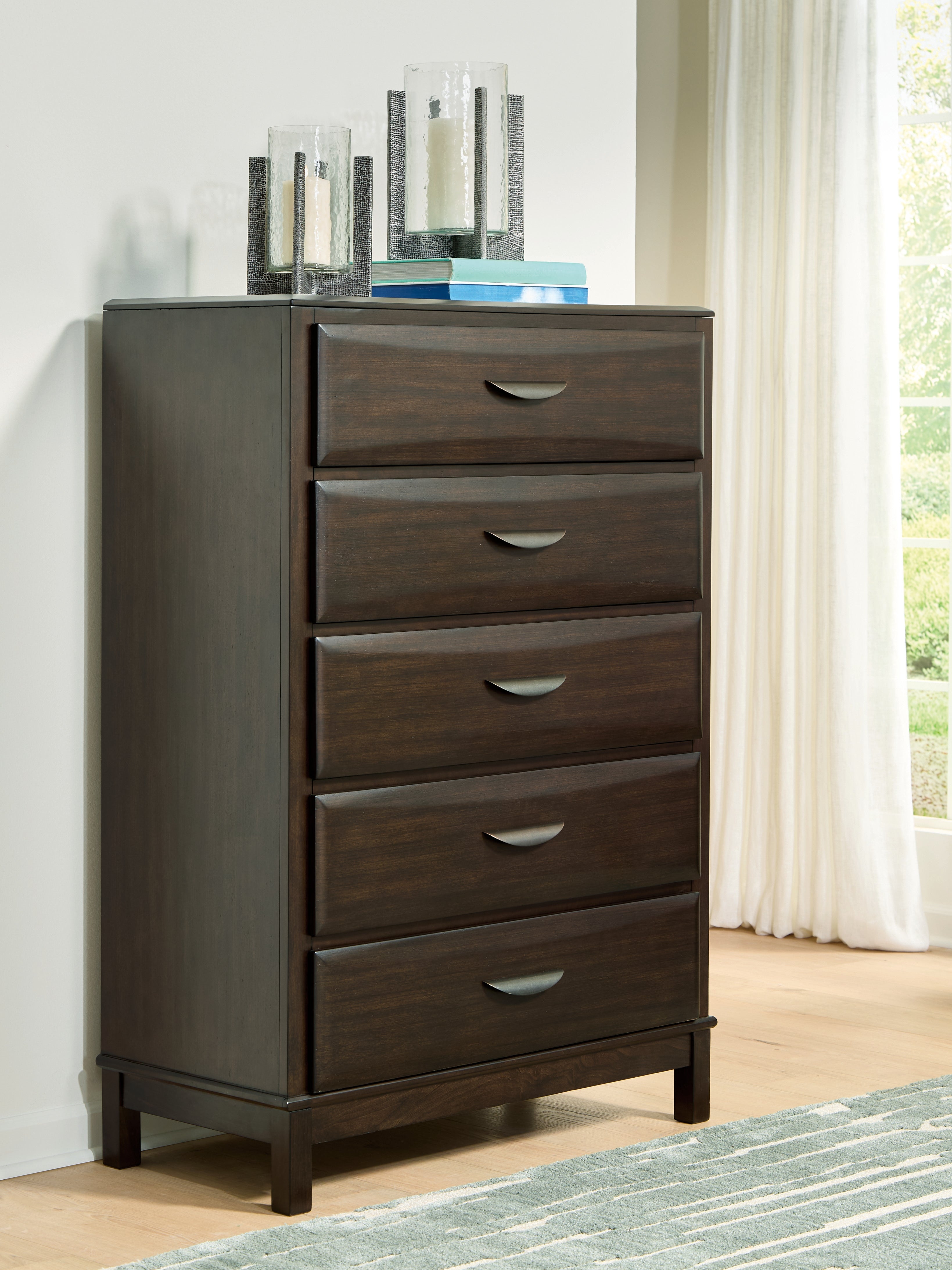 Elite Furniture Outlet - Ashley Furniture - Vanmore Bedroom - Dresser and Mirror / Dark Brown - B479B1