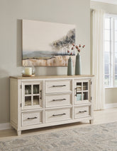 Elite Furniture Outlet - Ashley Furniture - Shaybrock Bedroom - California King Panel Bed / Antique White - B683B7