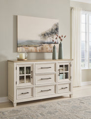 Elite Furniture Outlet - Ashley Furniture - Shaybrock Bedroom - California King Panel Bed / Antique White - B683B7