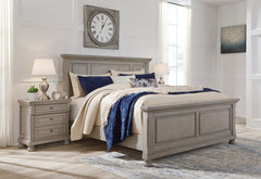 Elite Furniture Outlet - Ashley Furniture - Lettner Bedroom - California King Sleigh Bed / Light Gray - B733B36