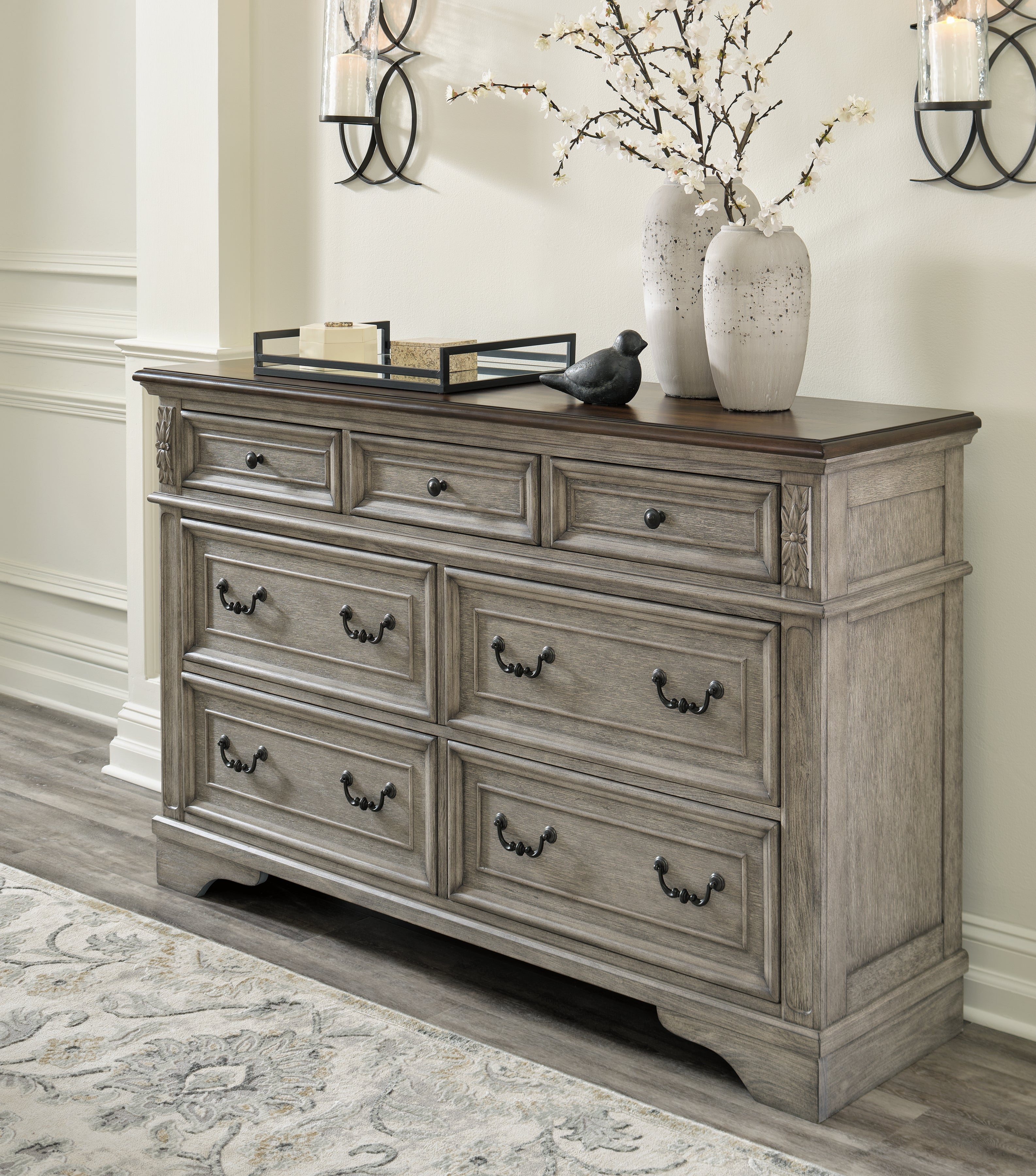 Elite Furniture Outlet - Ashley Furniture - Lodenbay Bedroom - King Panel Bed / Antique Gray - B751B4