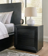 Elite Furniture Outlet - Ashley Furniture - Londer Bedroom - Two Drawer Night Stand / Black - B768-92