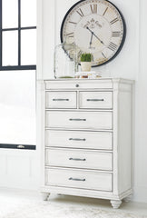 Elite Furniture Outlet - Ashley Furniture - Kanwyn Bedroom - Dresser and Mirror / Whitewash - B777B1