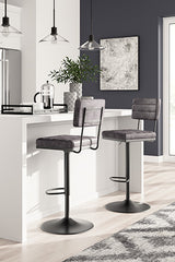 Elite Furniture Outlet - Ashley Furniture - Strumford Dining Room - Bar Height Bar Stool (Set of 2) / Gray/Black - D119-630X2