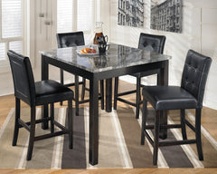 Elite Furniture Outlet - Ashley Furniture - Maysville Dining Room - Square Counter TBL Set (5/CN) / Black - D154-223