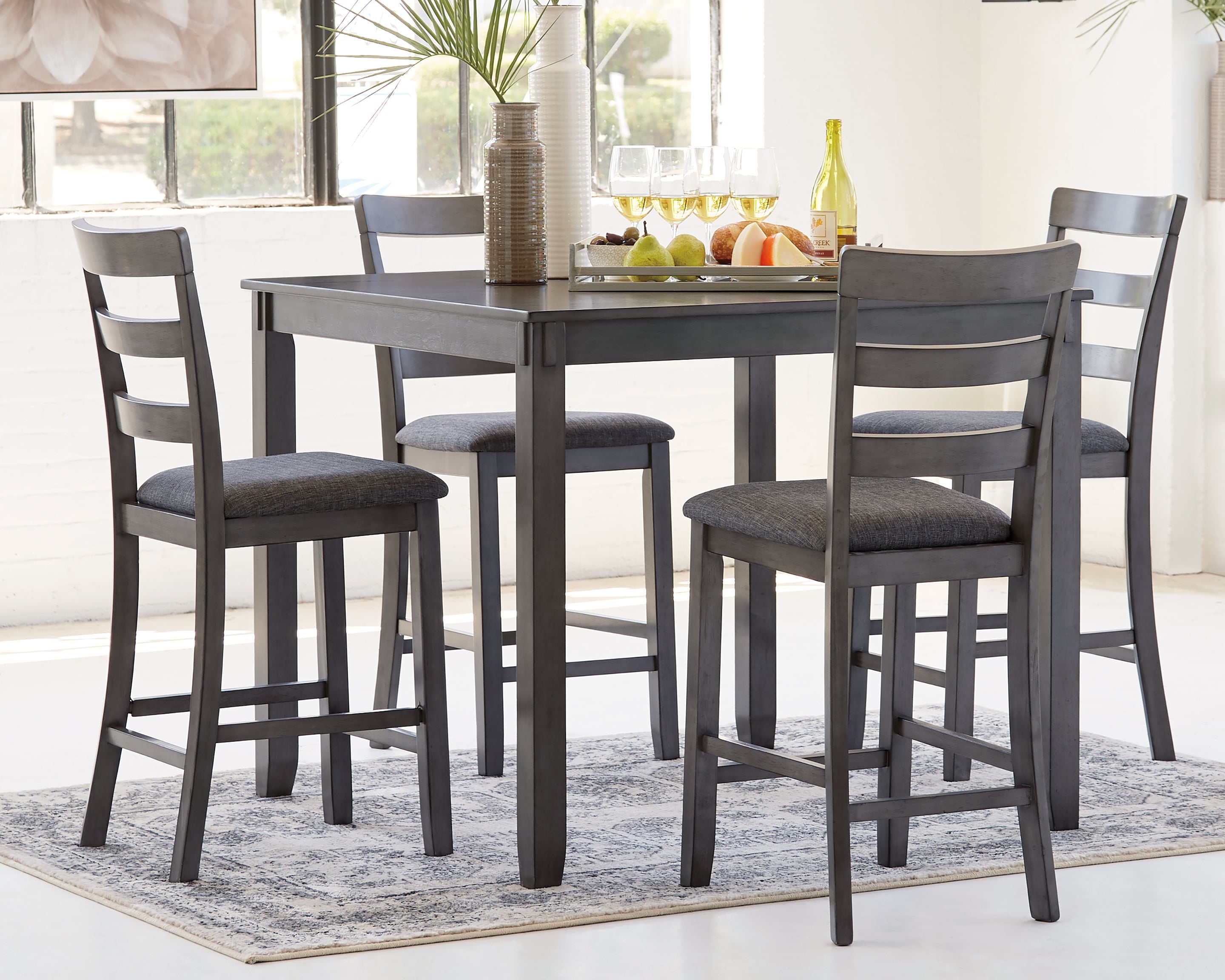 Elite Furniture Outlet - Ashley Furniture - Bridson Dining Room - RECT DRM Table Set (6/CN) / Gray - D383-325