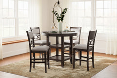 Elite Furniture Outlet - Ashley Furniture - Langwest Dining Room - Dining Room Table Set (5/CN) / Brown - D422-225