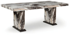 Elite Furniture Outlet - Ashley Furniture - Jeshina Dining Table - Dining Table / Dark Brown/Beige - PCD581D4