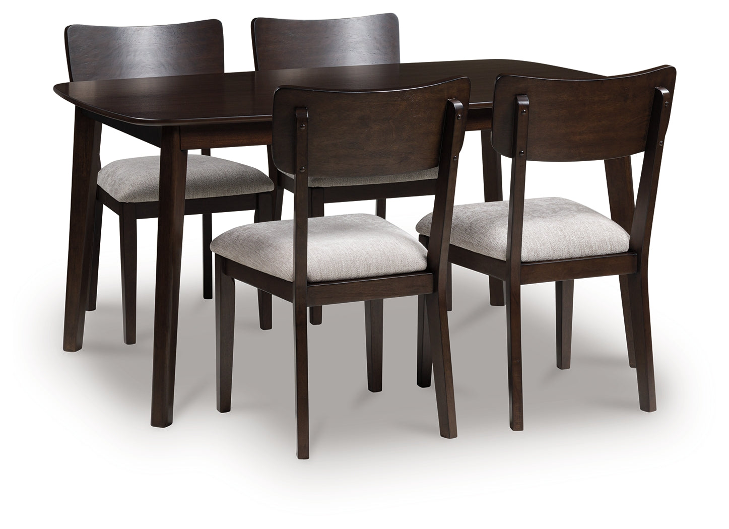 Elite Furniture Outlet - Ashley Furniture - Mallenette Dining Table and 4 Chairs (Set of 5) - Dining Room Table Set (5/CN) / Merlot - PCD607-225