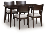 Elite Furniture Outlet - Ashley Furniture - Mallenette Dining Table and 4 Chairs (Set of 5) - Dining Room Table Set (5/CN) / Merlot - PCD607-225