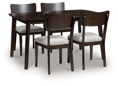 Elite Furniture Outlet - Ashley Furniture - Mallenette Dining Table and 4 Chairs (Set of 5) - Dining Room Table Set (5/CN) / Merlot - PCD607-225