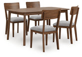 Elite Furniture Outlet - Ashley Furniture - Tameride Dining Table and 4 Chairs (Set of 5) - Dining Room Table Set (5/CN) / Brown - PCD609-225