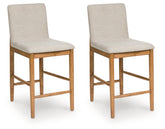 Elite Furniture Outlet - Ashley Furniture - Isanti Dining Room - Counter Height Barstool (Set of 2) / Light Brown - D752-124X2