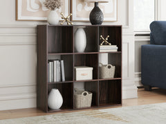 Elite Furniture Outlet - Ashley Furniture - Glosmount Nine Cube Organizer - Nine Cube Organizer / Cherry/Light Brown - EA1055-3X3