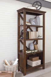 Elite Furniture Outlet - Ashley Furniture - Baldridge Bookcase - Large Bookcase / Rustic Brown - H675-17