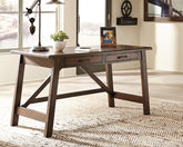 Elite Furniture Outlet - Ashley Furniture - Baldridge Office Desk - Home Office Large Leg Desk / Rustic Brown - H675-44