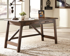 Elite Furniture Outlet - Ashley Furniture - Baldridge Office Desk - Home Office Large Leg Desk / Rustic Brown - H675-44