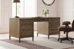 Elite Furniture Outlet - Ashley Furniture - Roanhowe Office Desk - Home Office Desk / Brown - H769-21