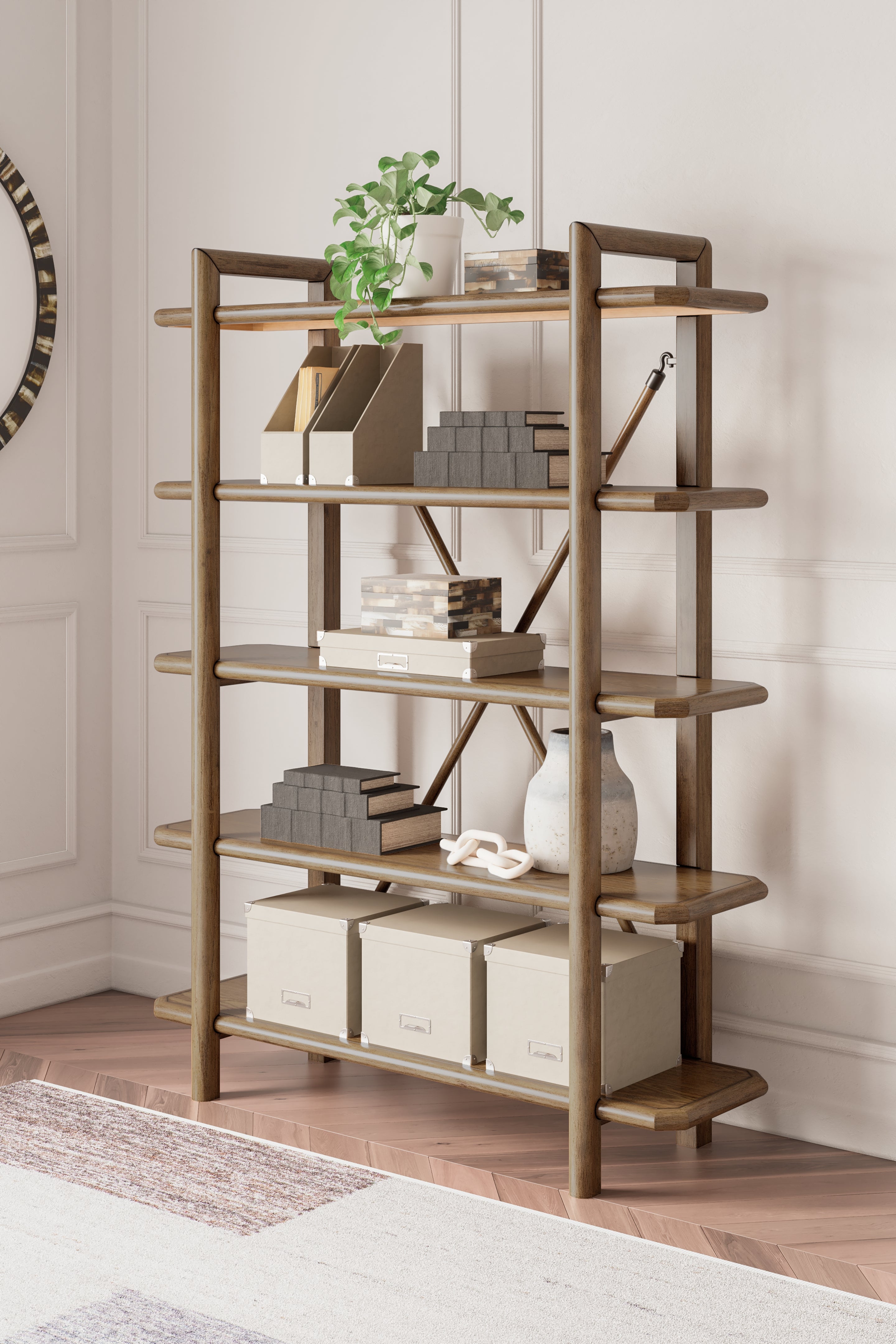 Elite Furniture Outlet - Ashley Furniture - Roanhowe Bookcase - Bookcase / Brown - H769-70