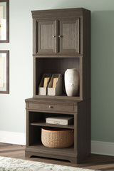 Elite Furniture Outlet - Ashley Furniture - Janismore Bookcase - Bookcase / Weathered Gray - H776H7