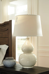 Elite Furniture Outlet - Ashley Furniture - Saffi Lighting - Table Lamp (Set of 2) / Cream - L100074X2