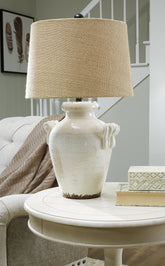 Elite Furniture Outlet - Ashley Furniture - Emelda Lighting - Table Lamp (Set of 2) / Cream - L100664X2