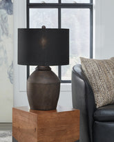 Elite Furniture Outlet - Ashley Furniture - Naareman Lighting - 2-Piece Lamp Set / Metallic Black - L100804X2