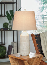 Elite Furniture Outlet - Ashley Furniture - Willport Lighting - Ceramic Table Lamp (Set of 2) / Off White - L177994