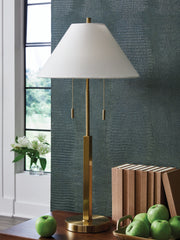 Elite Furniture Outlet - Ashley Furniture - Haigwood Lighting - Metal Table Lamp (1/CN) / Gold Finish - L208474