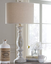 Elite Furniture Outlet - Ashley Furniture - Bernadate Lighting - Poly Floor Lamp (1/CN) / Whitewash - L235341