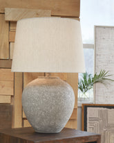 Elite Furniture Outlet - Ashley Furniture - Dreward Lighting - Metal Table Lamp (1/CN) / Distressed Gray - L235694