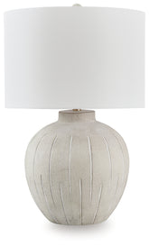 Elite Furniture Outlet - Ashley Furniture - Calbert Lighting - Poly Table Lamp (1/CN) / Warm Gray - L235824