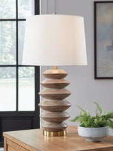 Elite Furniture Outlet - Ashley Furniture - Jyllyard Lighting - Poly Table Lamp (1/CN) / Brown/Gold Finish - L235944