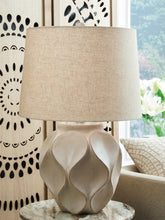 Elite Furniture Outlet - Ashley Furniture - Edselham Lighting - Paper Table Lamp (1/CN) / Distressed Cream - L235974