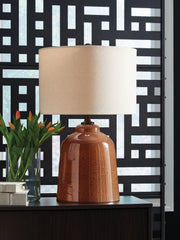 Elite Furniture Outlet - Ashley Furniture - Aaleahya Lighting - Glass Table Lamp (1/CN) / Rust - L430904
