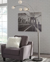 Elite Furniture Outlet - Ashley Furniture - Winter Lighting - Metal Arc Lamp (1/CN) / Silver Finish - L725089