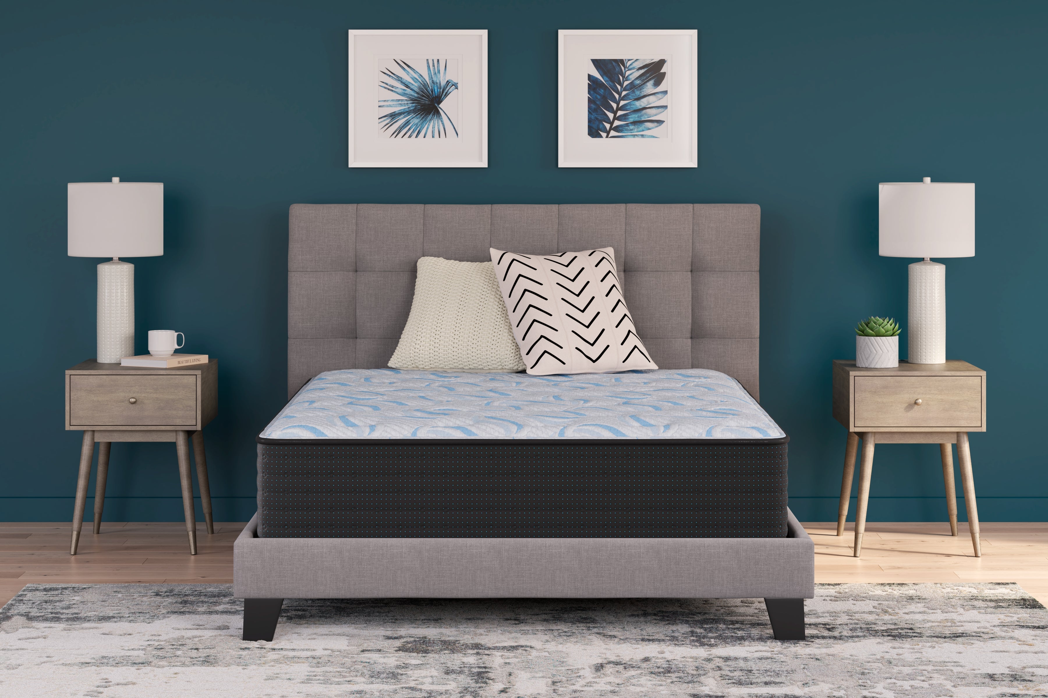 Elite Furniture Outlet - Ashley Furniture - Elite Springs Firm Mattresses - Queen / Gray/Blue - M40531