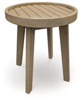 Elite Furniture Outlet - Ashley Furniture - Marina Sun Outdoor - Round End Table / Beige - PCP204-706