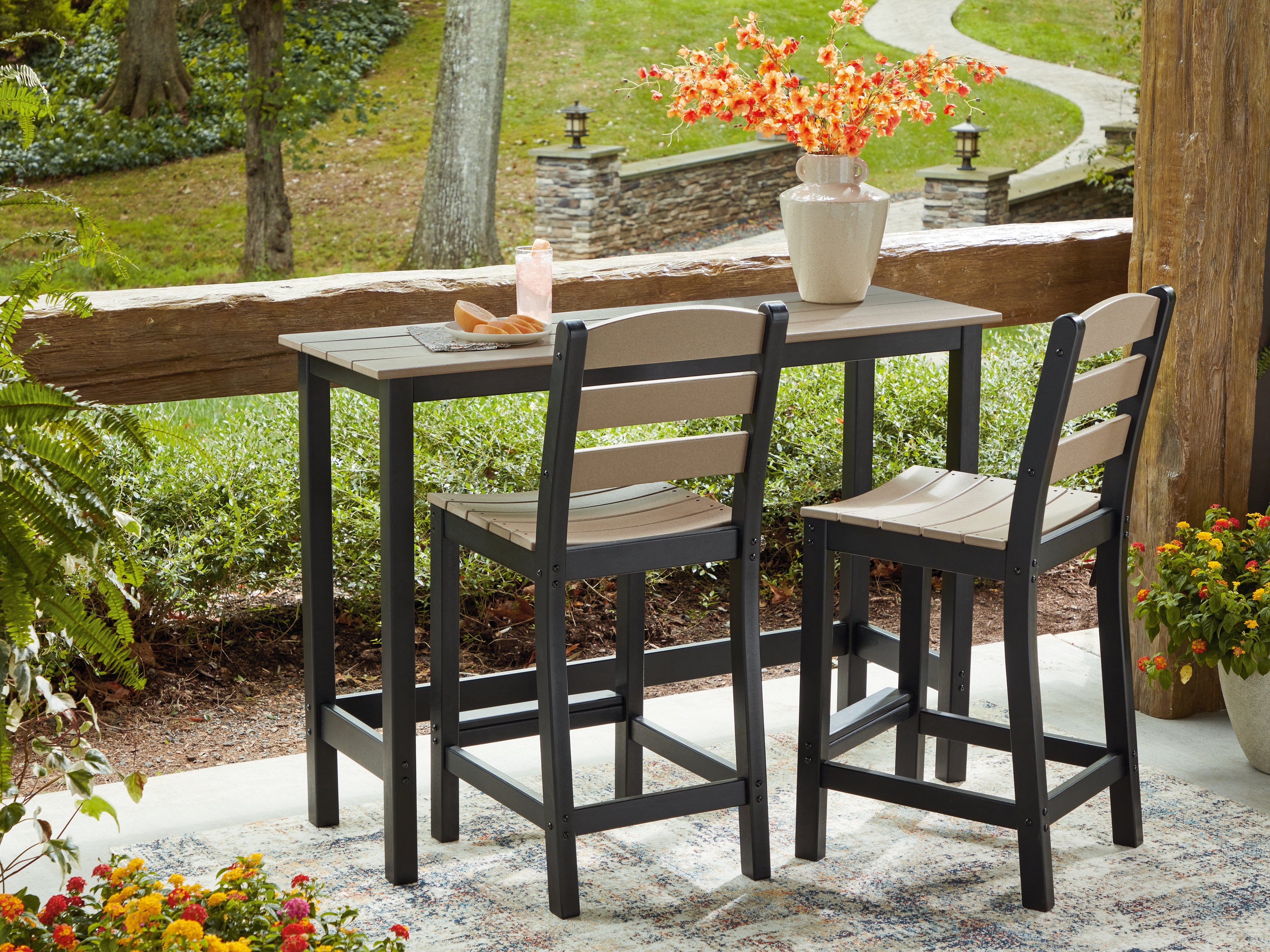 Elite Furniture Outlet - Ashley Furniture - Shoreline Beach Outdoor - Counter Table Set (3/CN) - PCP221-113