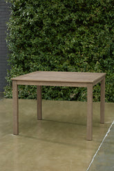 Elite Furniture Outlet - Ashley Furniture - Aria Plains Outdoor - Square Dining Table w/UMB OPT / Brown - P359-615