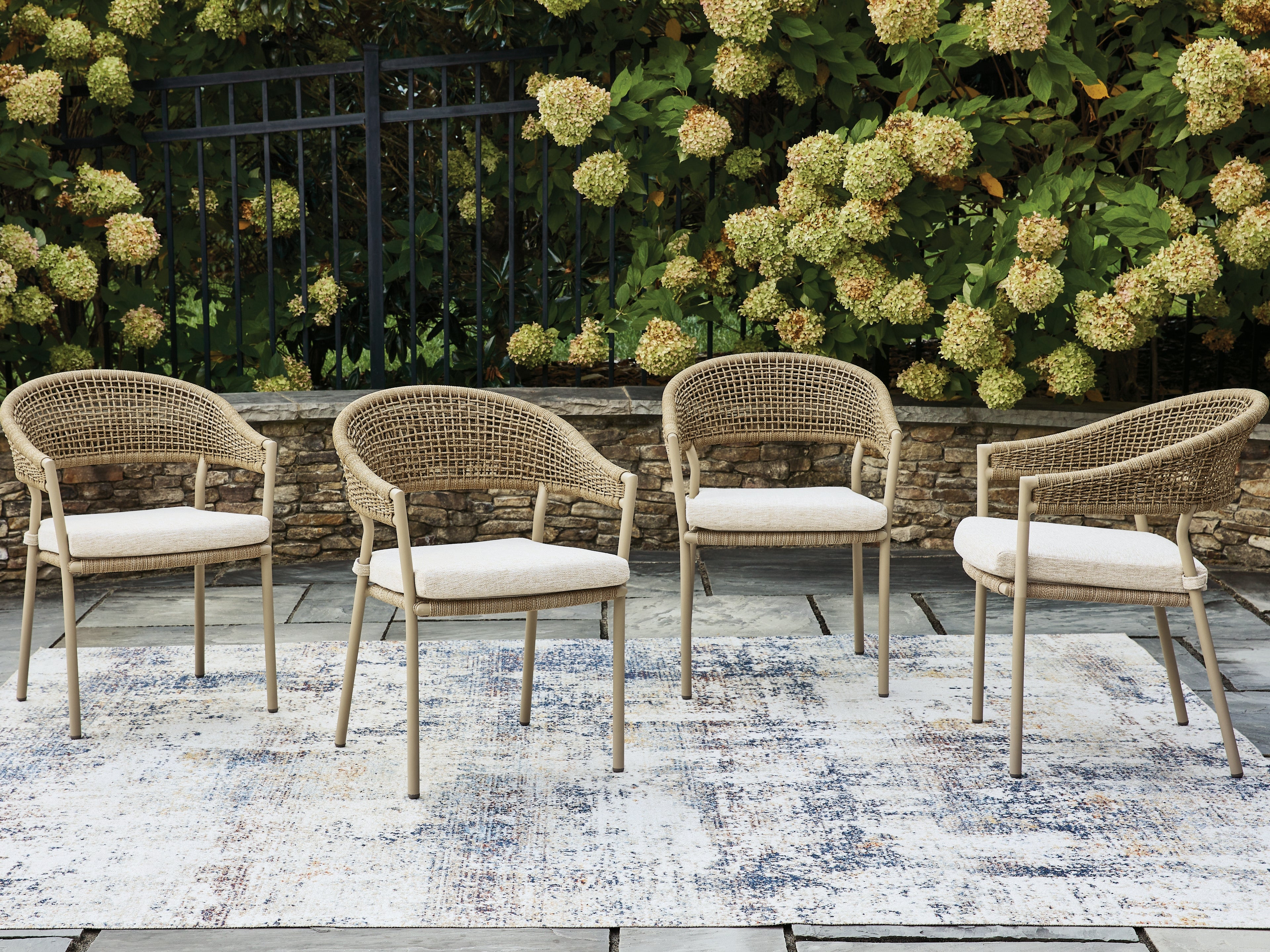 Elite Furniture Outlet - Ashley Furniture - Orchard Beach Outdoor - Arm Chair With Cushion (4/CN) - PCP373-601A