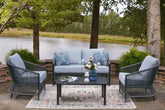 Elite Furniture Outlet - Ashley Furniture - Bridges Beach Outdoor - Love/Chairs/Table Set (4/CN) - PCP391-080