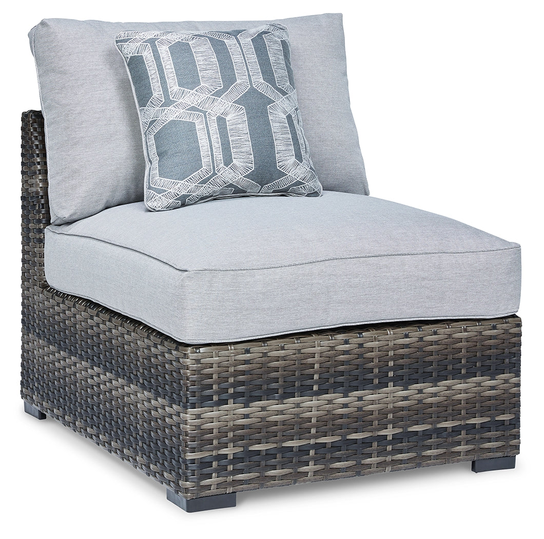 Elite Furniture Outlet - Ashley Furniture - Harbor Court Outdoor - Armless Chair w/Cushion (Set of 2) / Gray - P459-846