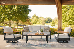 Elite Furniture Outlet - Ashley Furniture - Carmel Highlands Outdoor - Sofa/Chairs/Table Set (4/CN) - PCP513-081