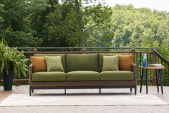 Elite Furniture Outlet - Ashley Furniture - Horizon Hall Outdoor - Sofa with Cushion / Brown/Green - P572-838