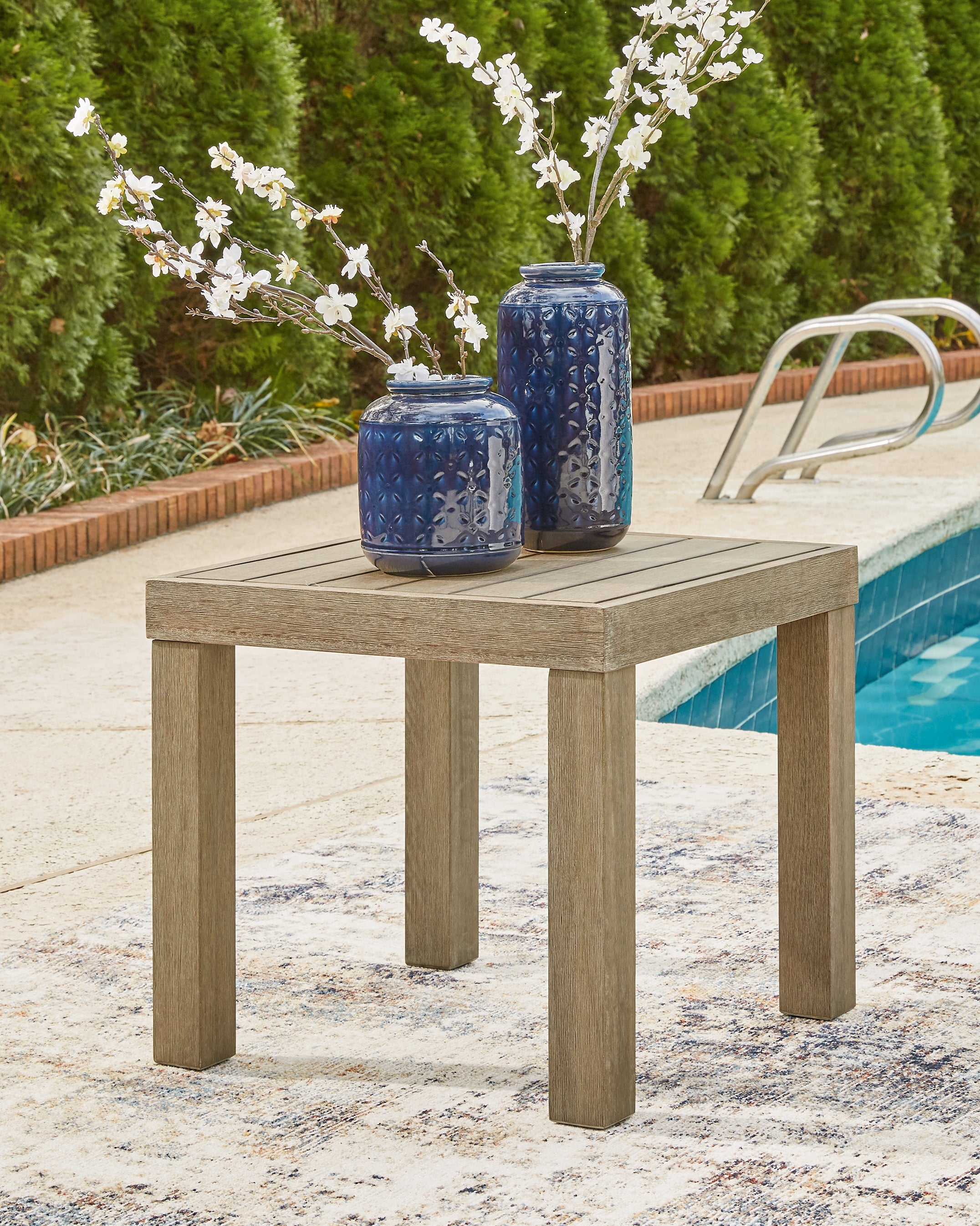 Elite Furniture Outlet - Ashley Furniture - Silo Point Outdoor - Square End Table / Brown - P804-702