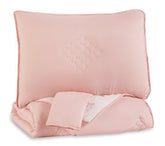Elite Furniture Outlet - Ashley Furniture - Lexann Full Comforter Set - Full Comforter Set / Pink/White/Gray - Q901003F