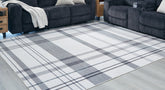 Elite Furniture Outlet - Ashley Furniture - Kaidlow Rug - 7'7" x 9'8" Washable Rug / Gray/Cream - R405911