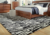 Elite Furniture Outlet - Ashley Furniture - Bramshaw Rug - 8' x 10' Rug / Black/Ivory - R406761